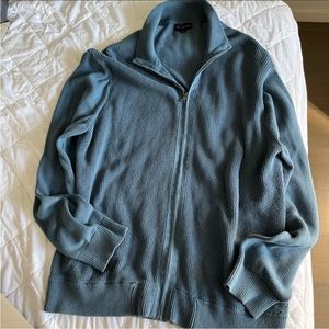 Men’s Banana Republic XXL Knit Zip up Blue Sweater. GUC